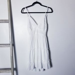 NWT ECOWISH WHITE DRESS WITH LACE TOP SIZE MEDIUM